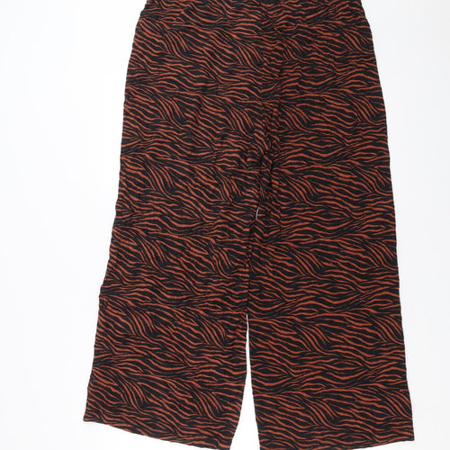 Marks and Spencer Womens Black Animal Print  Trousers  Size 18 L26 in