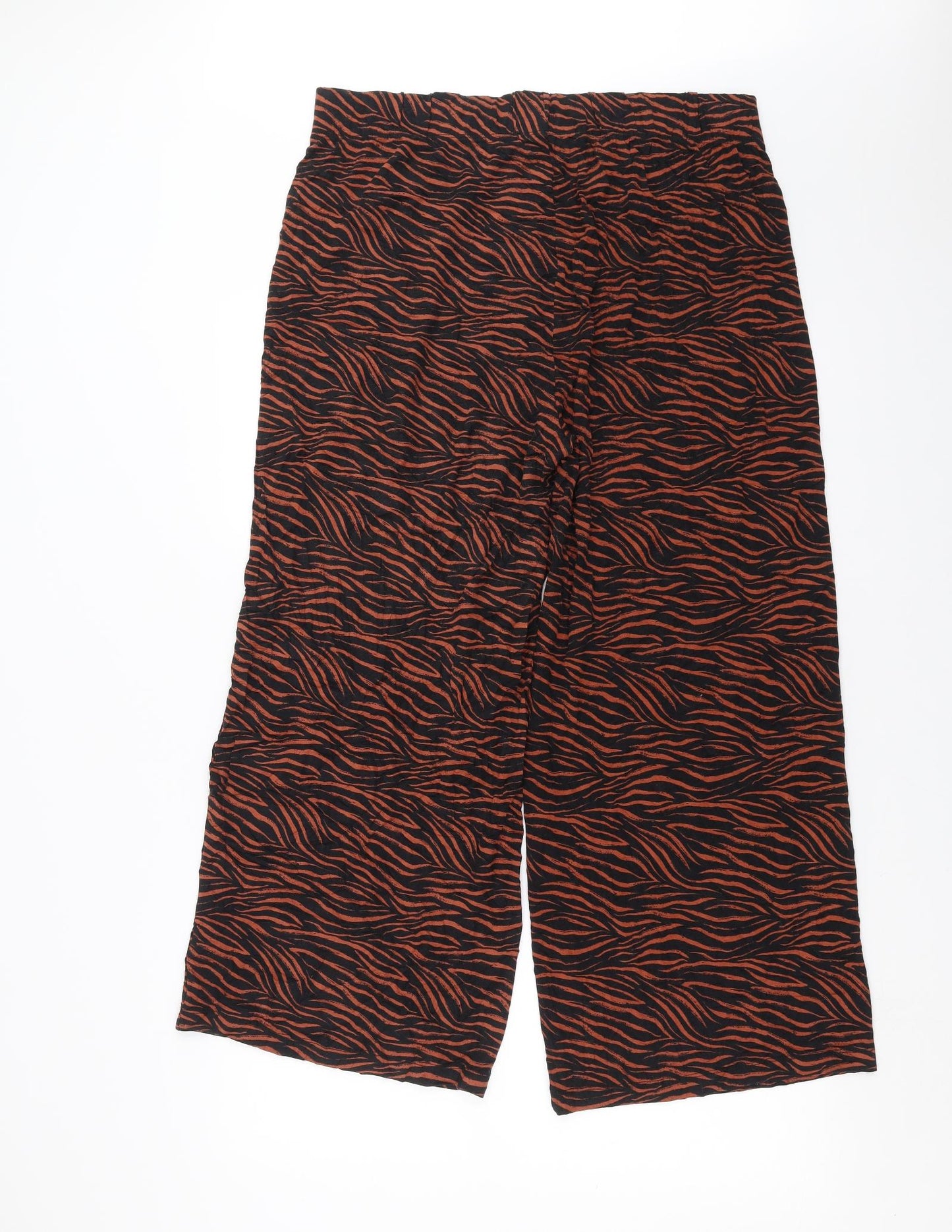 Marks and Spencer Womens Black Animal Print  Trousers  Size 18 L26 in