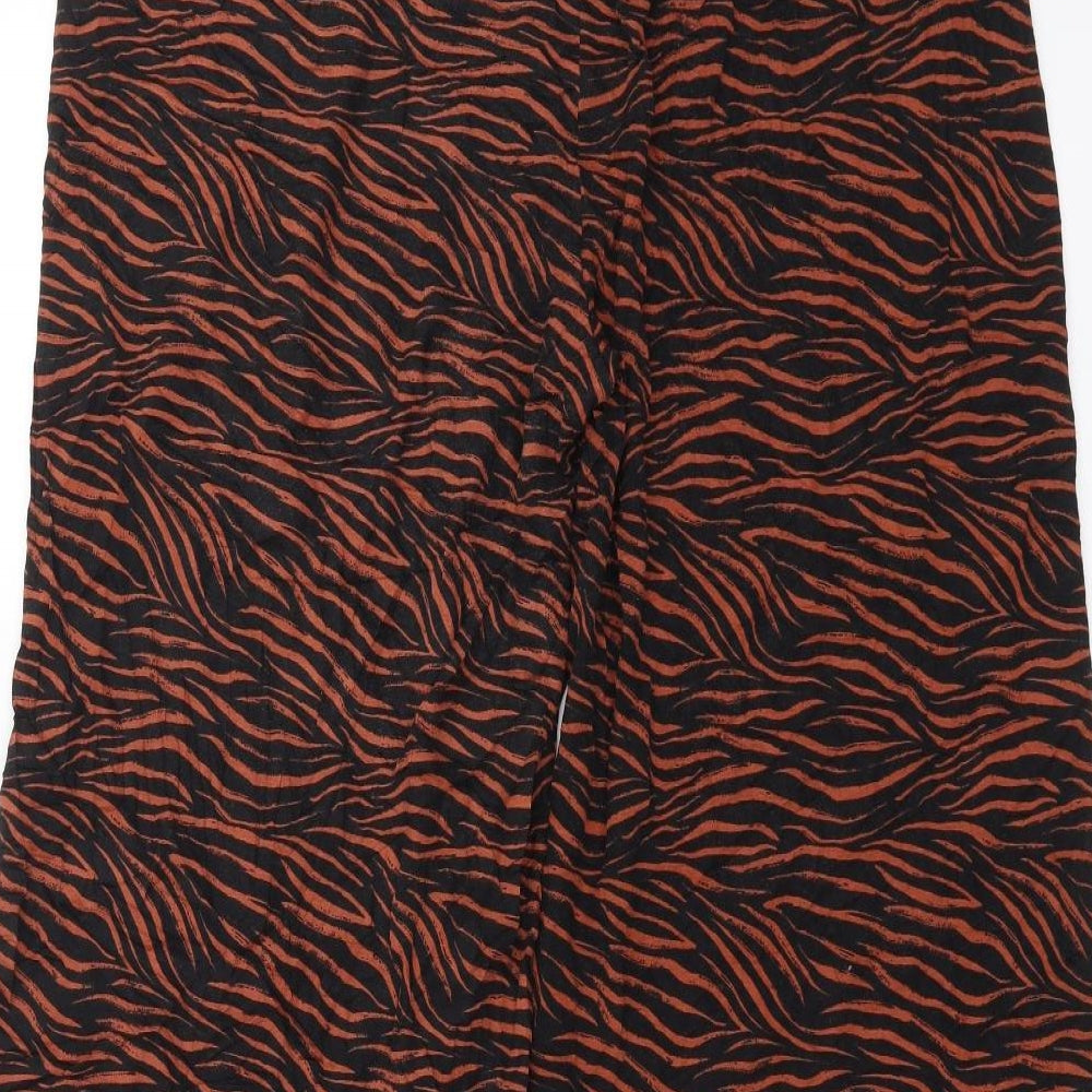 Marks and Spencer Womens Black Animal Print  Trousers  Size 18 L26 in