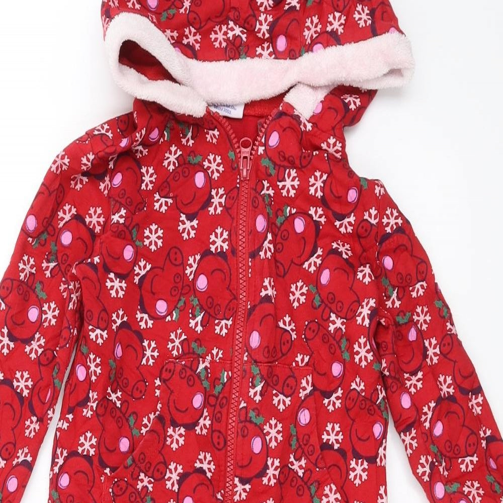 George Girls Red Solid  Top One Piece Size 2-3 Years  - peppa pig onesie