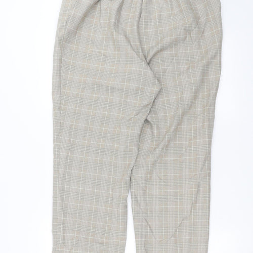 Marks and Spencer Womens Beige Check  Trousers  Size 16 L29 in