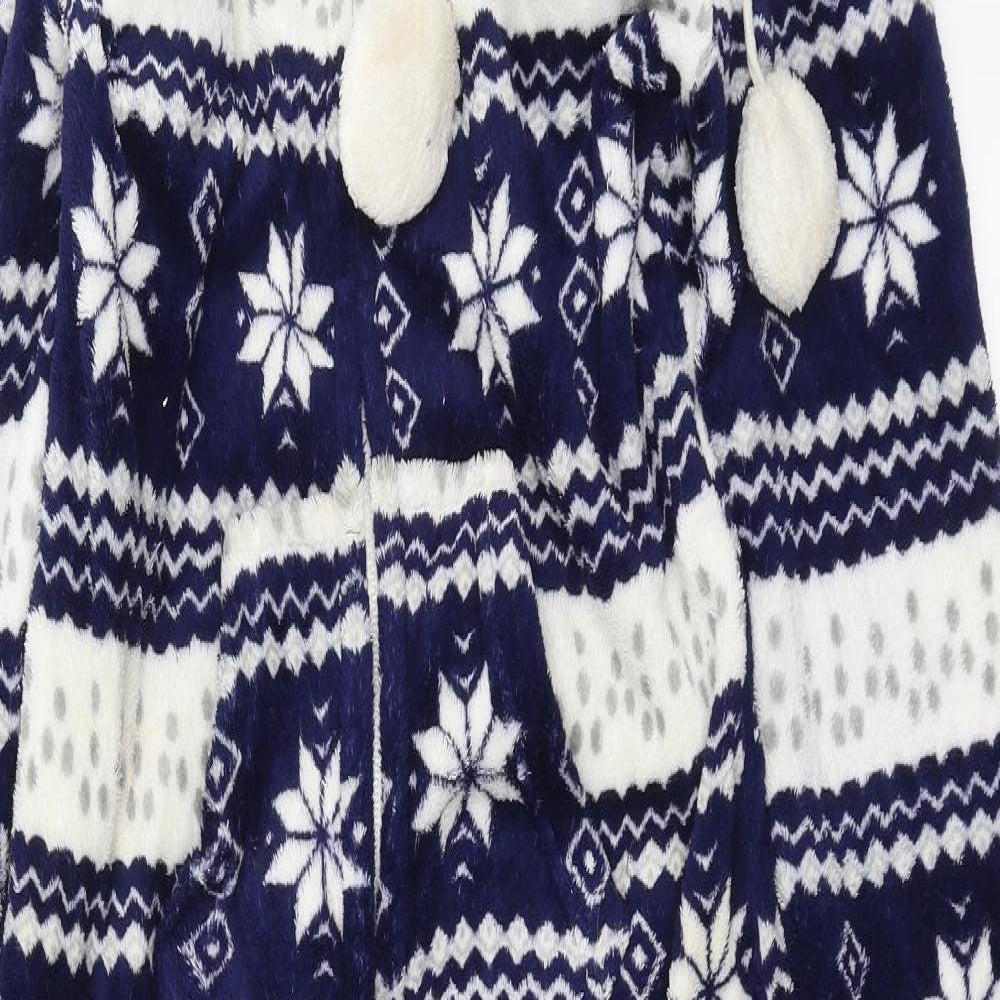 Boohoo Womens Blue Fair Isle  Top One Piece Size 8  - onesie