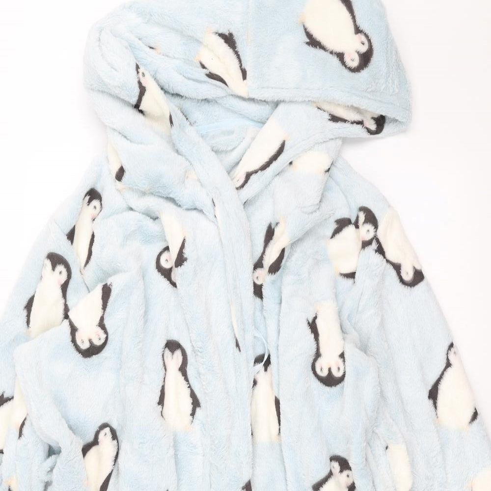 George Womens Blue Solid  Top Robe Size L  - Penguins