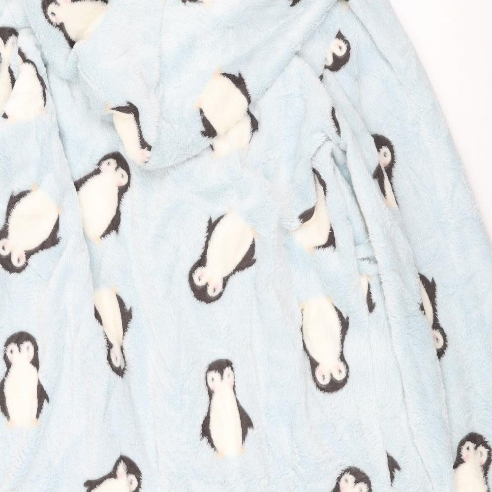 George Womens Blue Solid  Top Robe Size L  - Penguins