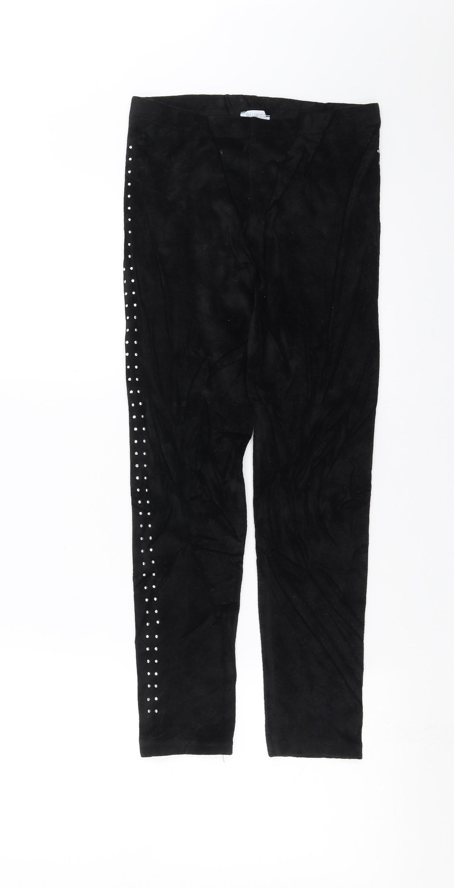 Blue Zoo Girls Black   Carrot Trousers Size 11-12 Years - studded detail, leggings