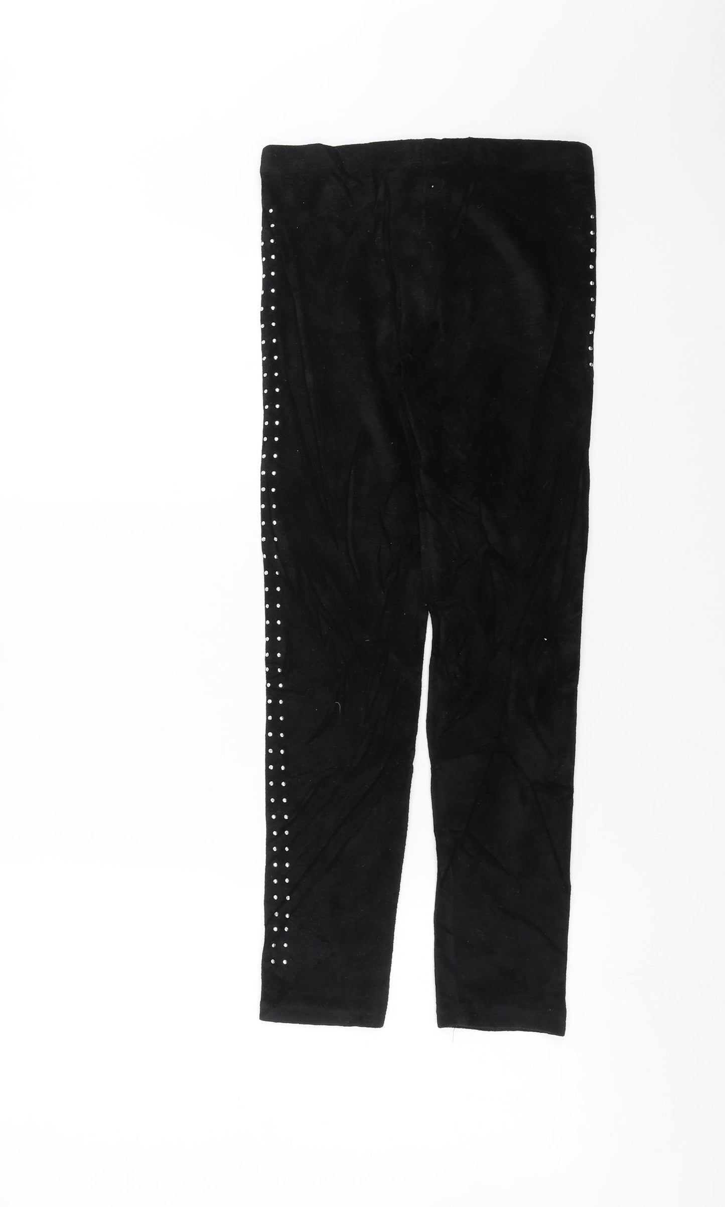 Blue Zoo Girls Black   Carrot Trousers Size 11-12 Years - studded detail, leggings