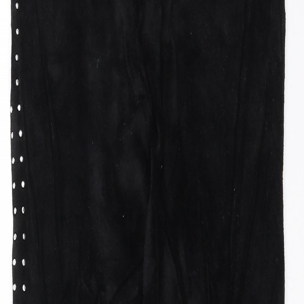 Blue Zoo Girls Black   Carrot Trousers Size 11-12 Years - studded detail, leggings