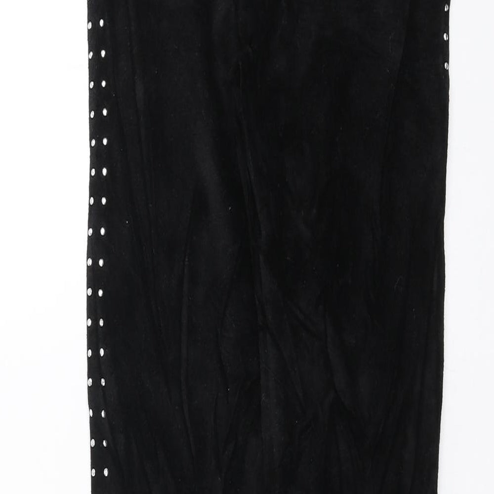 Blue Zoo Girls Black   Carrot Trousers Size 11-12 Years - studded detail, leggings
