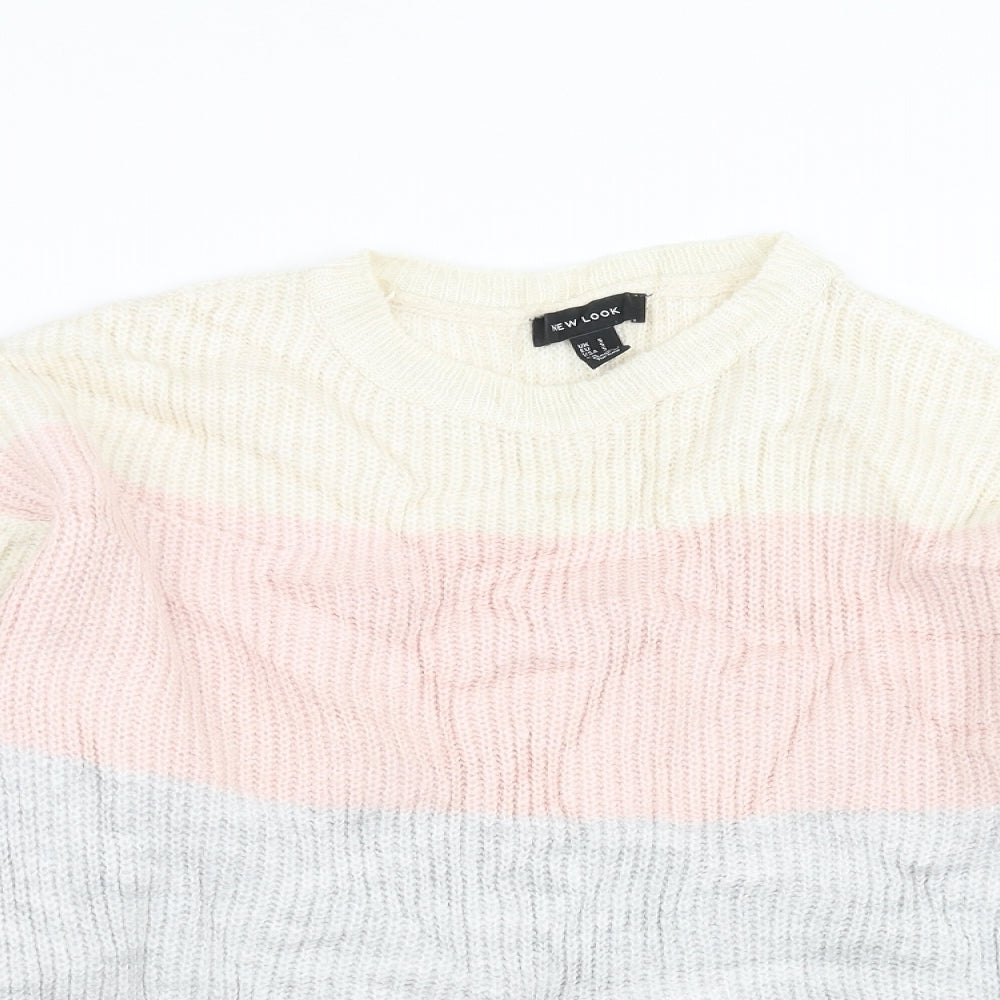 New Look Womens Multicoloured Striped Knit Pullover Jumper Size S