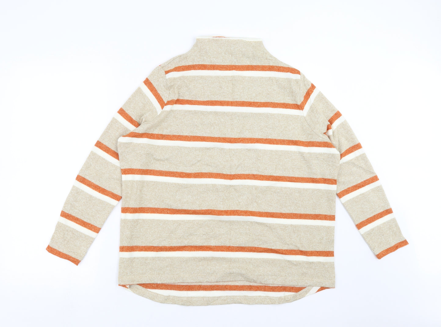 TU Womens Beige Striped Knit Pullover Jumper Size 12