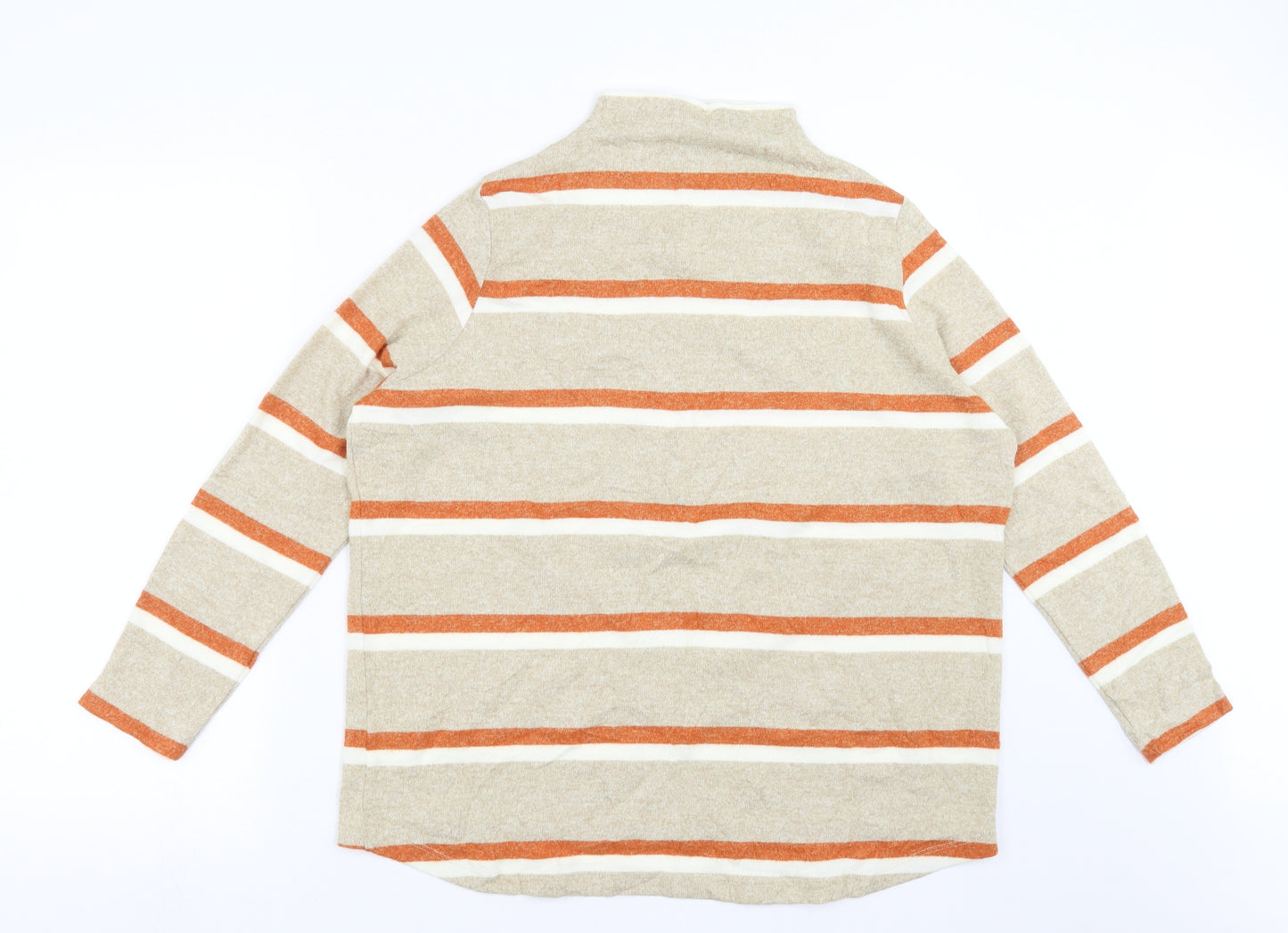 TU Womens Beige Striped Knit Pullover Jumper Size 12