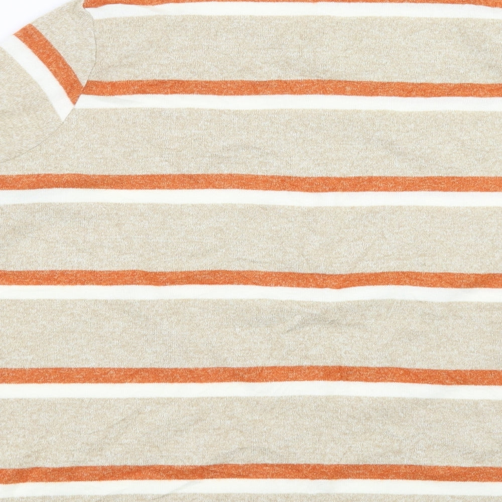 TU Womens Beige Striped Knit Pullover Jumper Size 12
