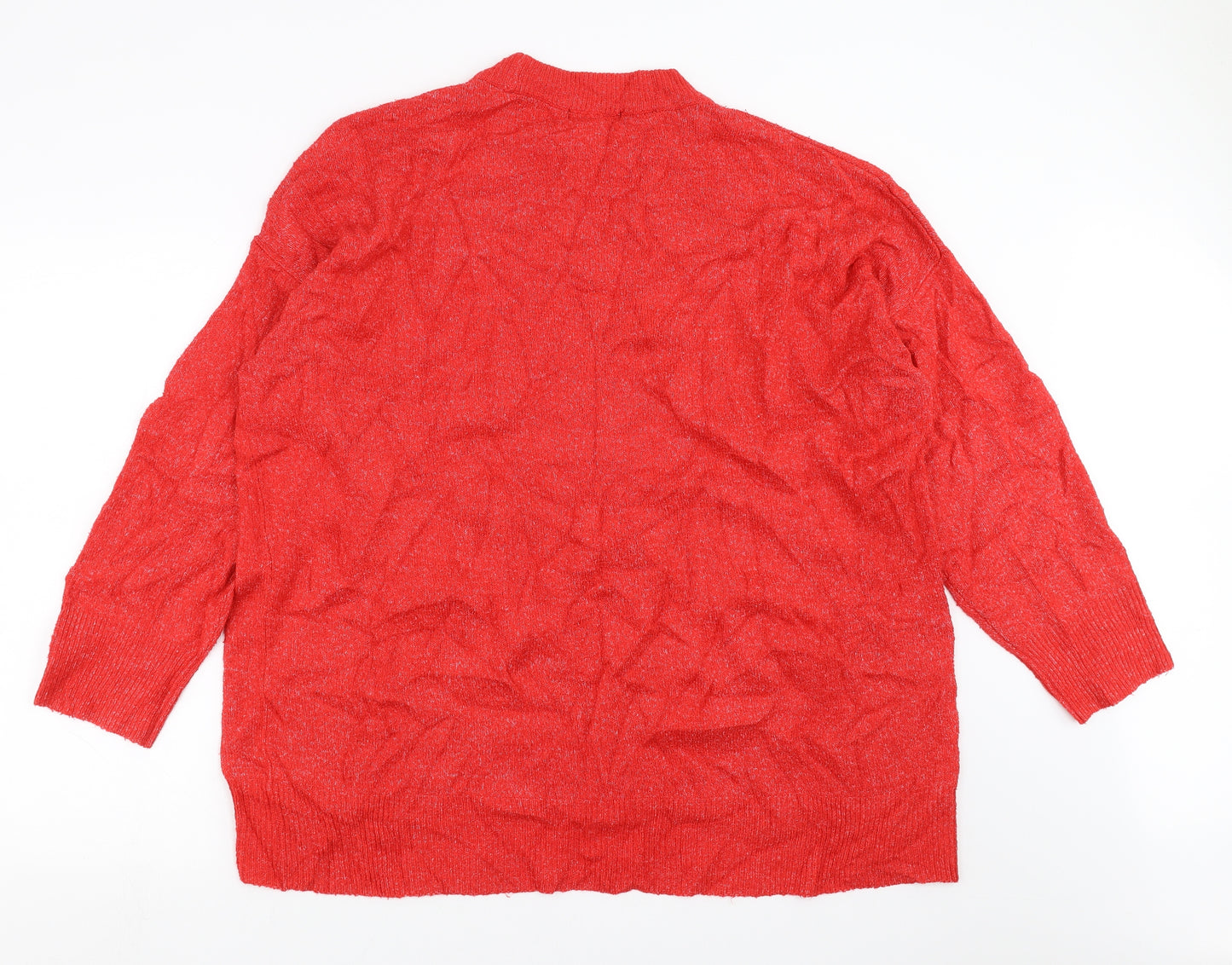 F&F Womens Red  Knit Pullover Jumper Size 22
