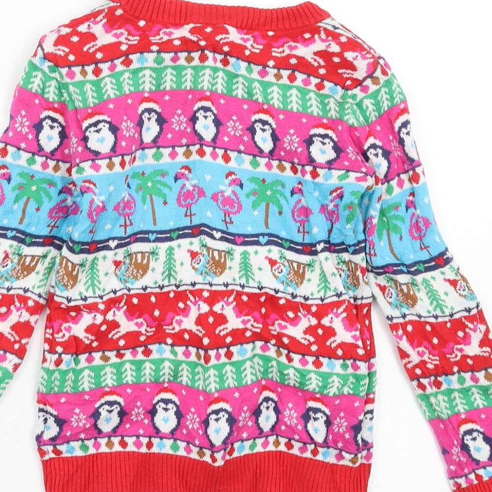 TU Girls Multicoloured  Knit Pullover Jumper Size 6 Years  - christmas jumper
