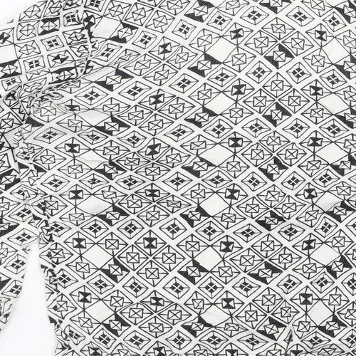 H&M Womens White Geometric Knit Cardigan Jumper Size M