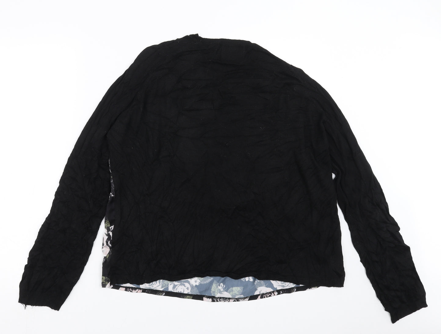 Papaya Womens Black Floral Knit Pullover Jumper Size 18