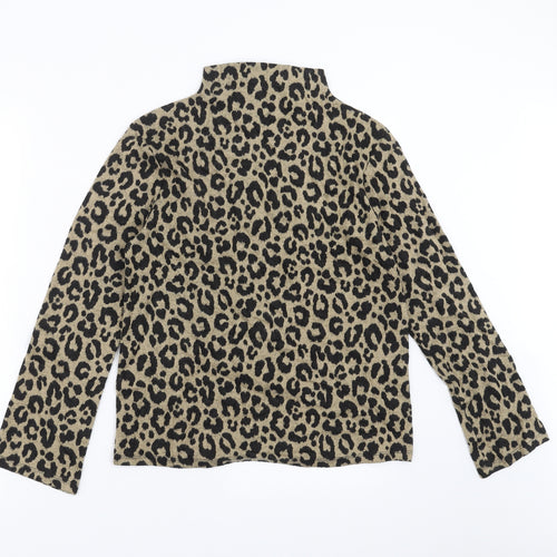 Marks and Spencer Womens Brown Animal Print  Pullover Jumper Size 8