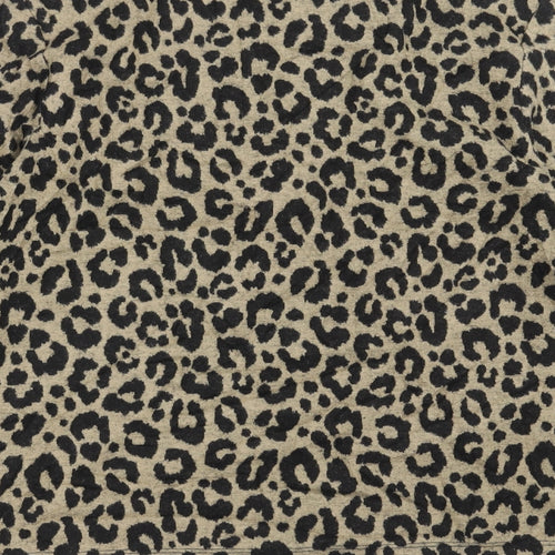 Marks and Spencer Womens Brown Animal Print  Pullover Jumper Size 8