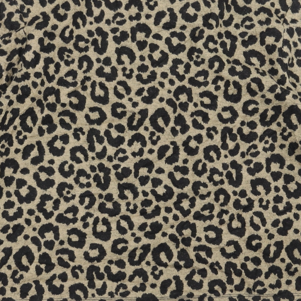 Marks and Spencer Womens Brown Animal Print  Pullover Jumper Size 8