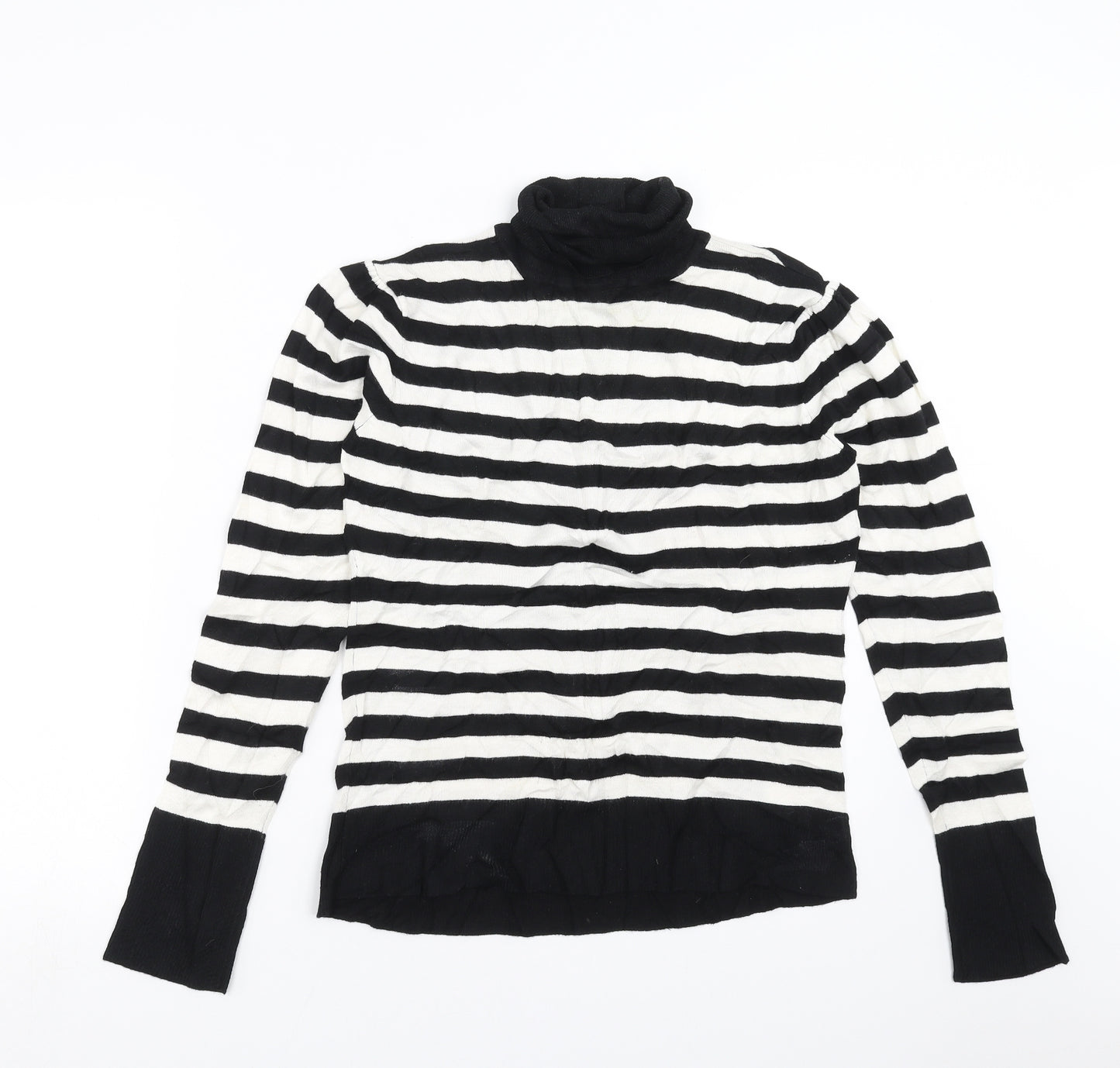 Primark Womens Black Striped Knit Pullover Jumper Size 16