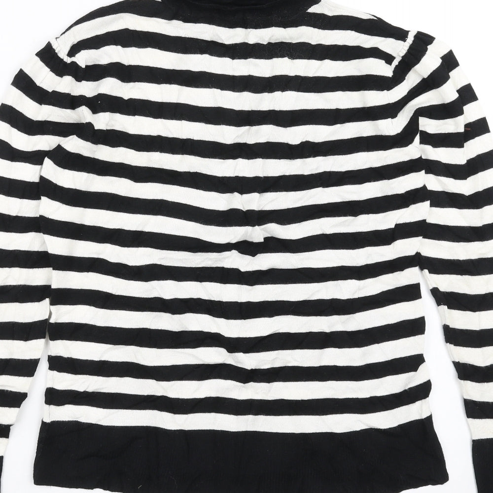 Primark Womens Black Striped Knit Pullover Jumper Size 16