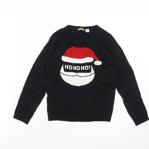Pepperts! Boys Black  Knit Pullover Jumper Size 6-7 Years  - christmas
