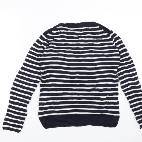 koton Womens Blue Striped Knit Pullover Jumper Size S