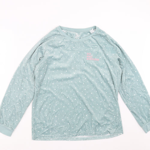 Primark Womens Green Polka Dot  Top Pyjama Top Size 10  - Do not disturb