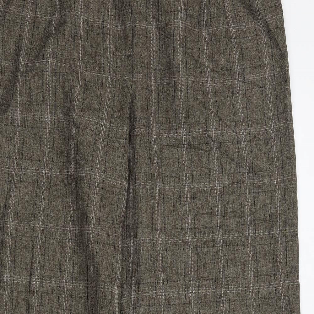 NEXT Womens Brown Check  Trousers  Size 16 L30 in