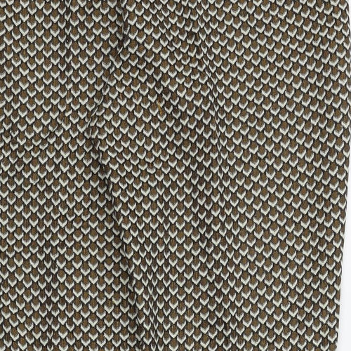 M&S Womens Brown Geometric  Trousers  Size 14 L25 in