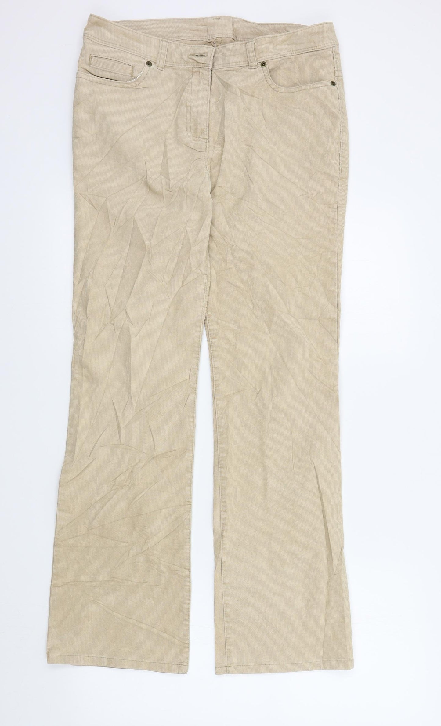 M&S Womens Beige   Trousers  Size 12 L30 in