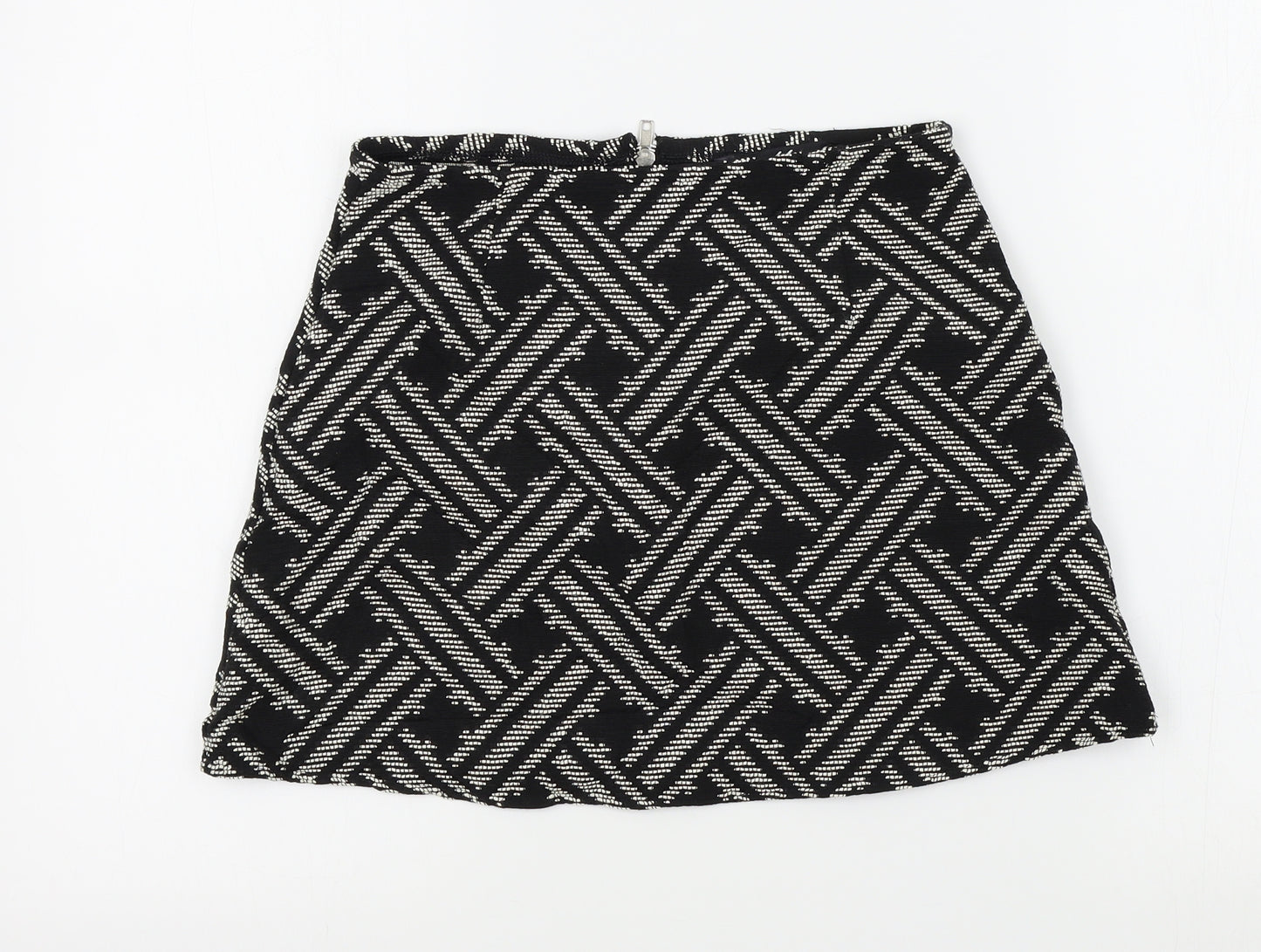 Motel Womens Black Geometric  A-Line  Size XS