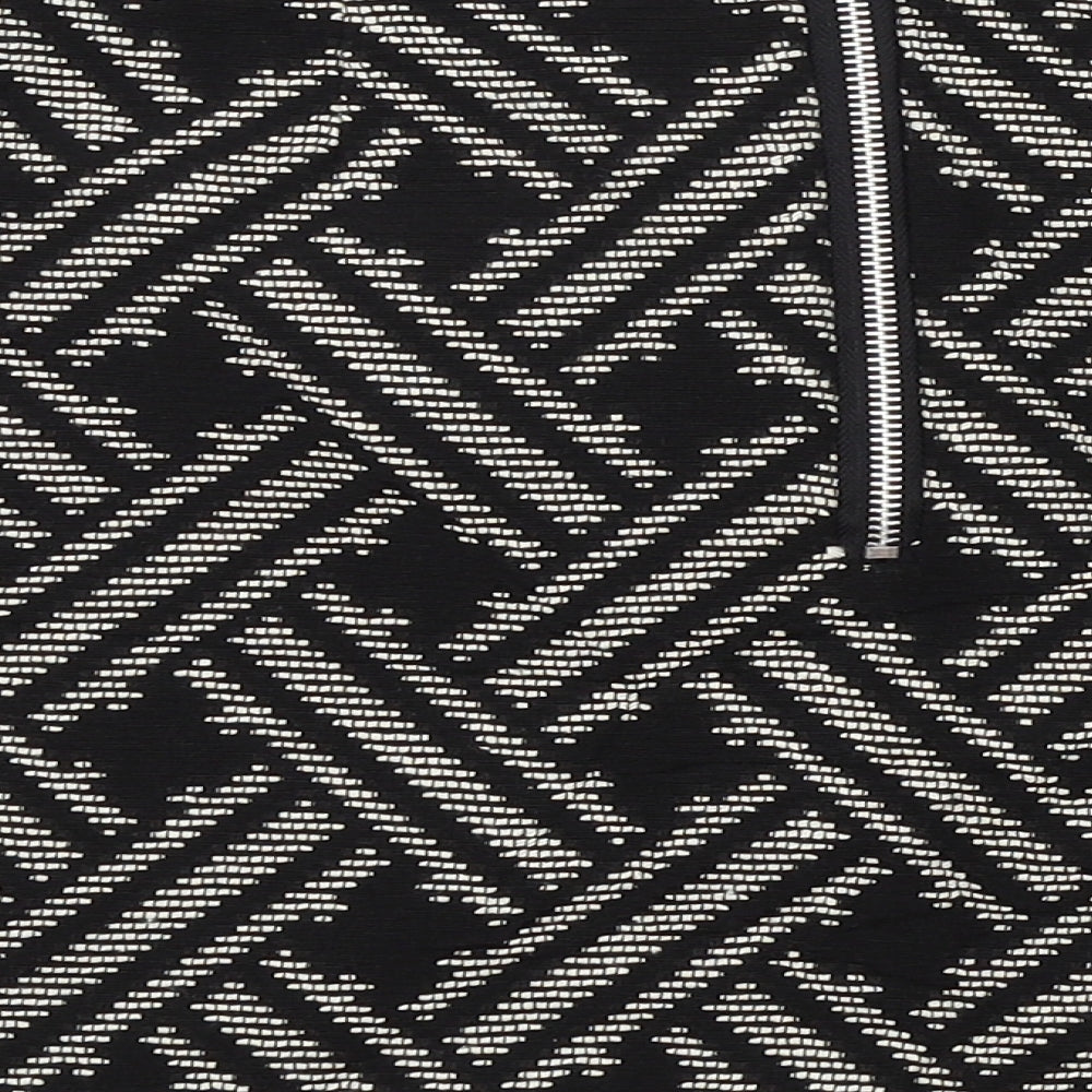 Motel Womens Black Geometric  A-Line  Size XS