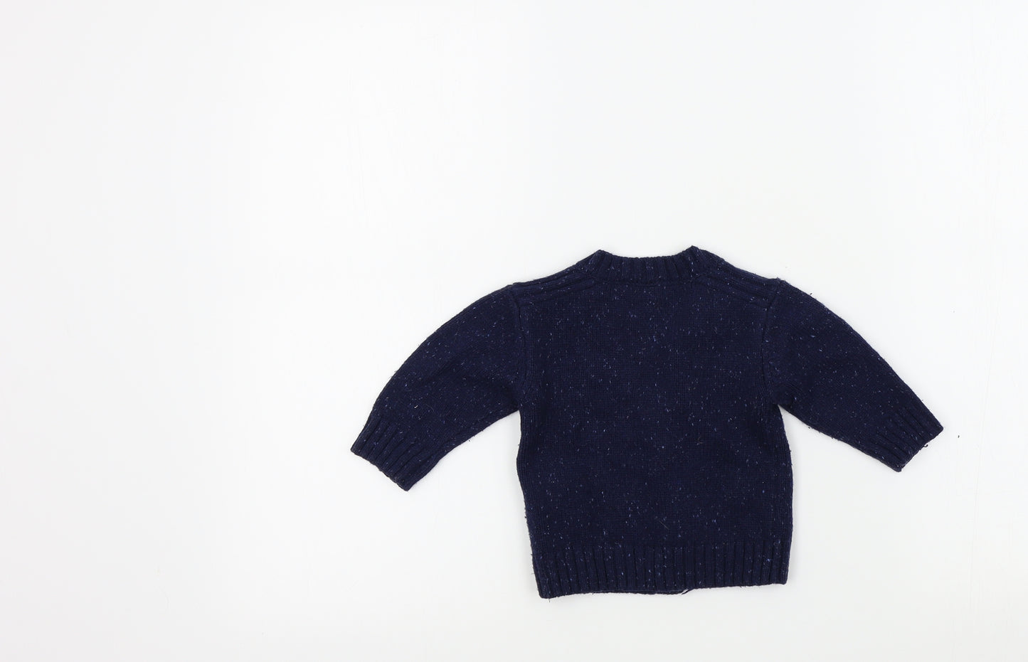 NEXT Boys Blue Colourblock  Cardigan Jumper Size 3-6 Months