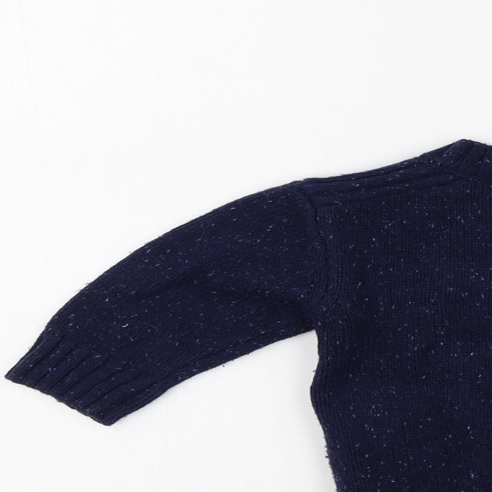 NEXT Boys Blue Colourblock  Cardigan Jumper Size 3-6 Months