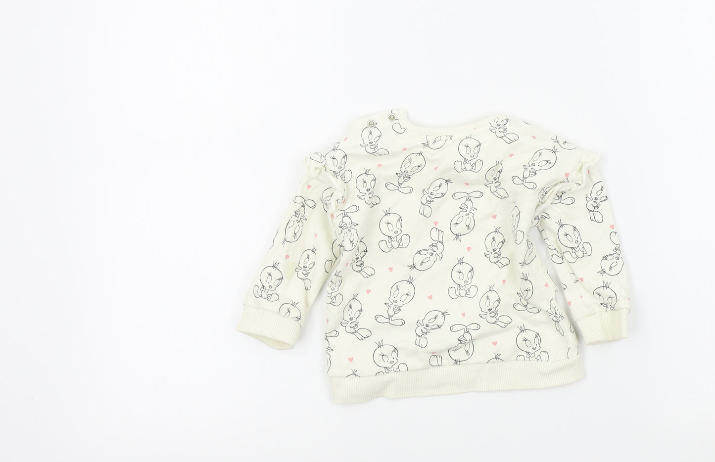 George Girls Silver Geometric  Pullover Jumper Size 6-9 Months  - Looney Tunes