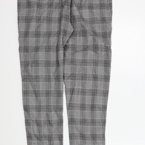Mauvais Womens Black Check  Trousers  Size L L28 in
