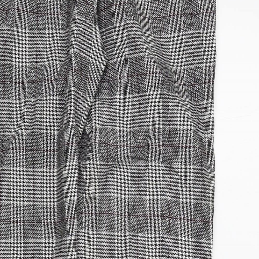Mauvais Womens Black Check  Trousers  Size L L28 in