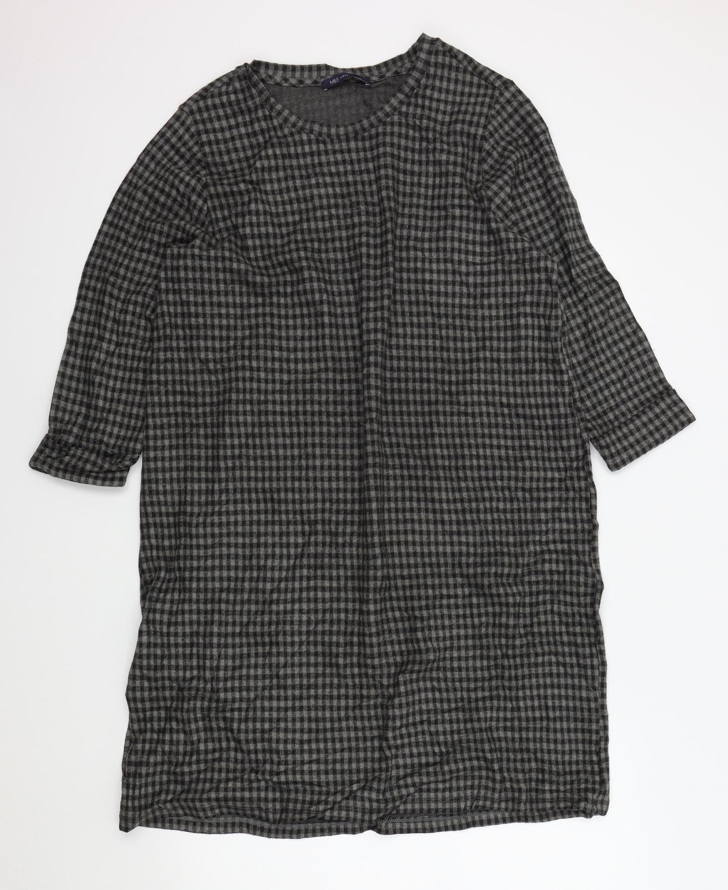 M&S Womens Grey Check  A-Line  Size 20