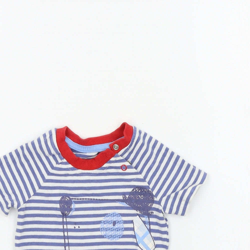 George Boys Blue Striped  Basic T-Shirt Size 9-12 Months