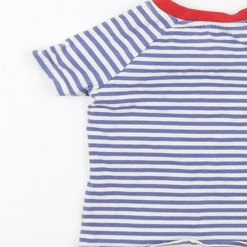 George Boys Blue Striped  Basic T-Shirt Size 9-12 Months