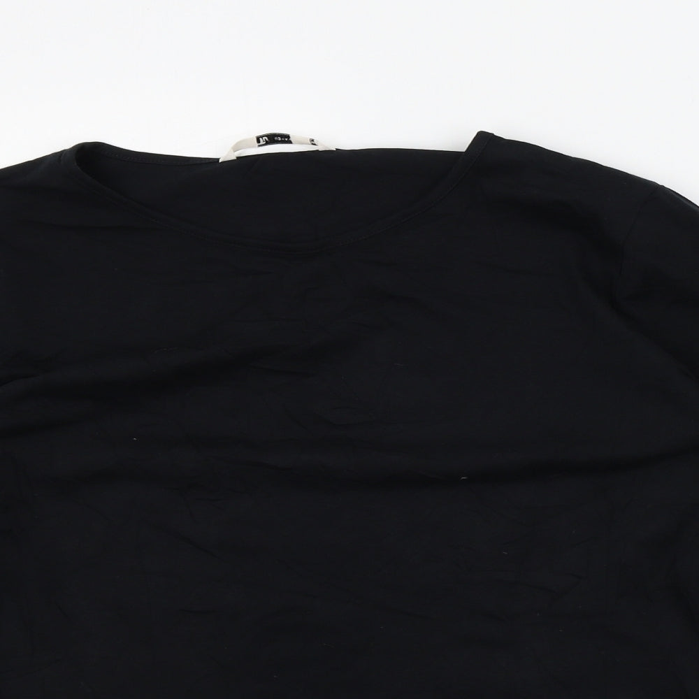 TU Womens Black Colourblock  Basic T-Shirt Size 14