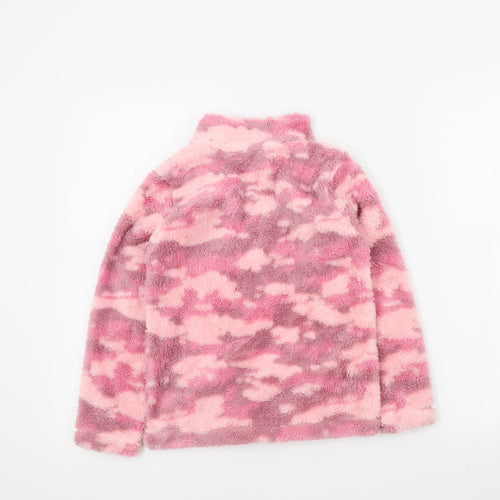 M&Co Girls Pink Camouflage  Pullover Jumper Size 7-8 Years