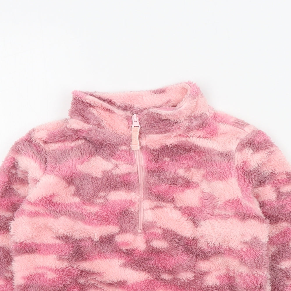 M&Co Girls Pink Camouflage  Pullover Jumper Size 7-8 Years