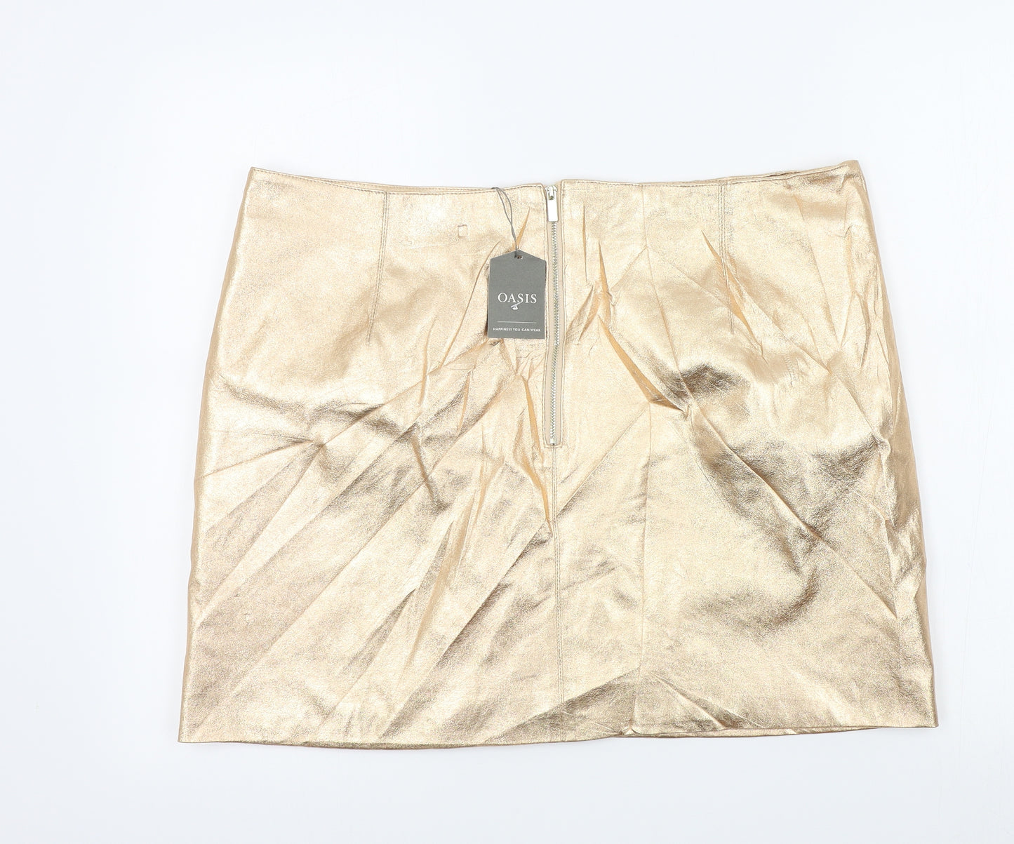 Oasis Womens Gold   A-Line Skirt Size 18
