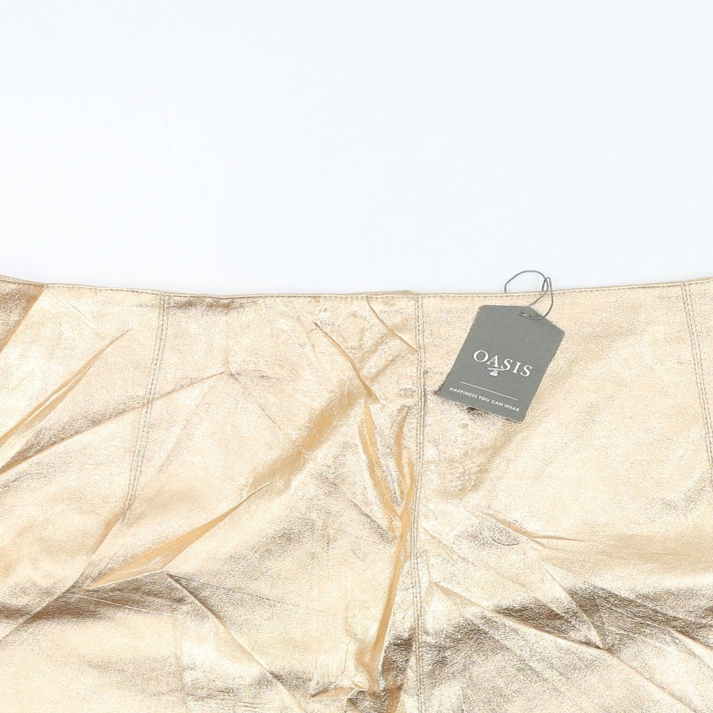 Oasis Womens Gold   A-Line Skirt Size 18