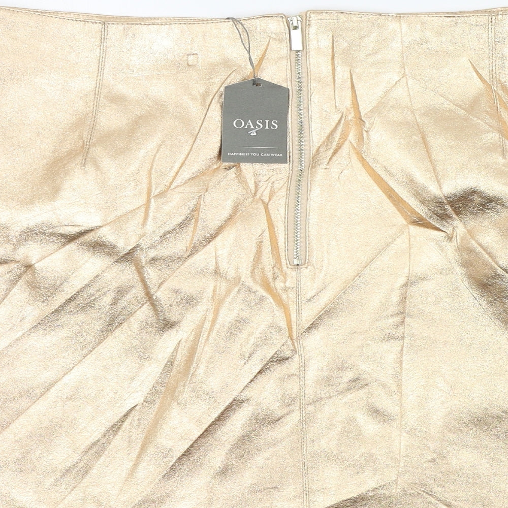Oasis Womens Gold   A-Line Skirt Size 18