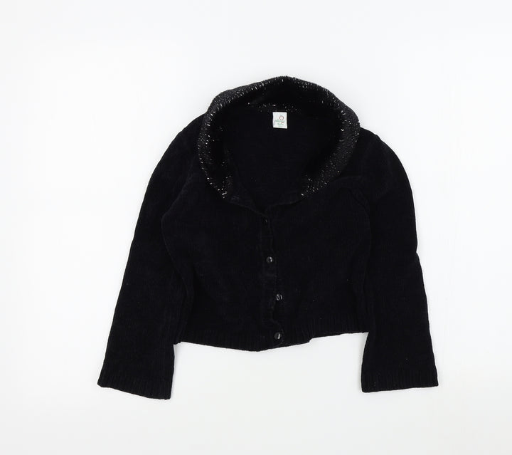 Adams Girls Black Colourblock  Cardigan Jumper Size 8 Years