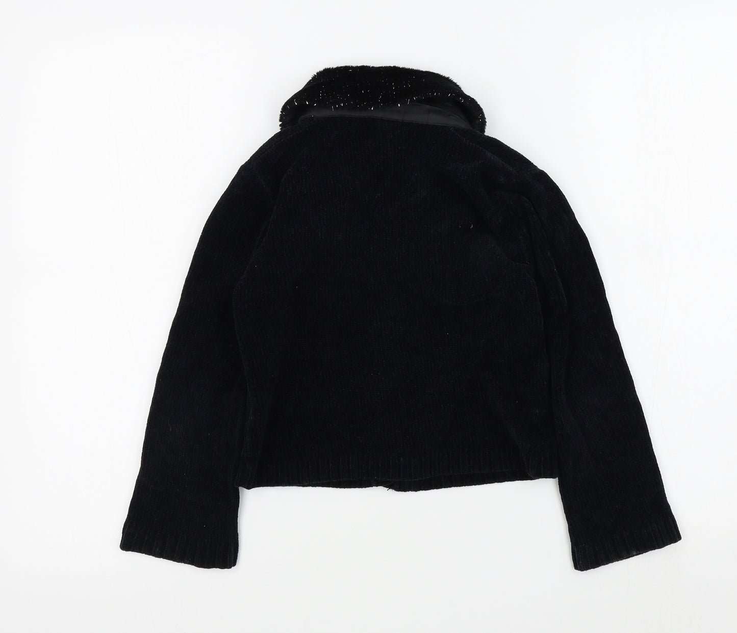 Adams Girls Black Colourblock  Cardigan Jumper Size 8 Years