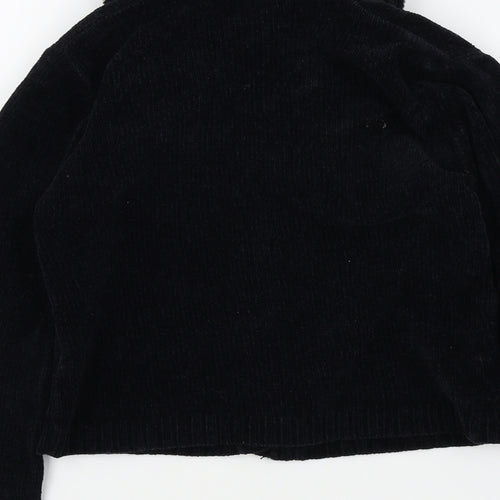 Adams Girls Black Colourblock  Cardigan Jumper Size 8 Years